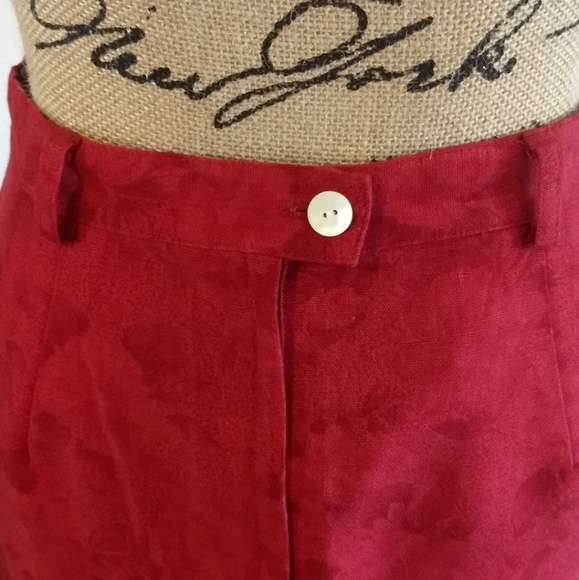 NWT Gap Size 6 Linen Red Holiday Skirt w/ Pockets - Picture 4 of 7